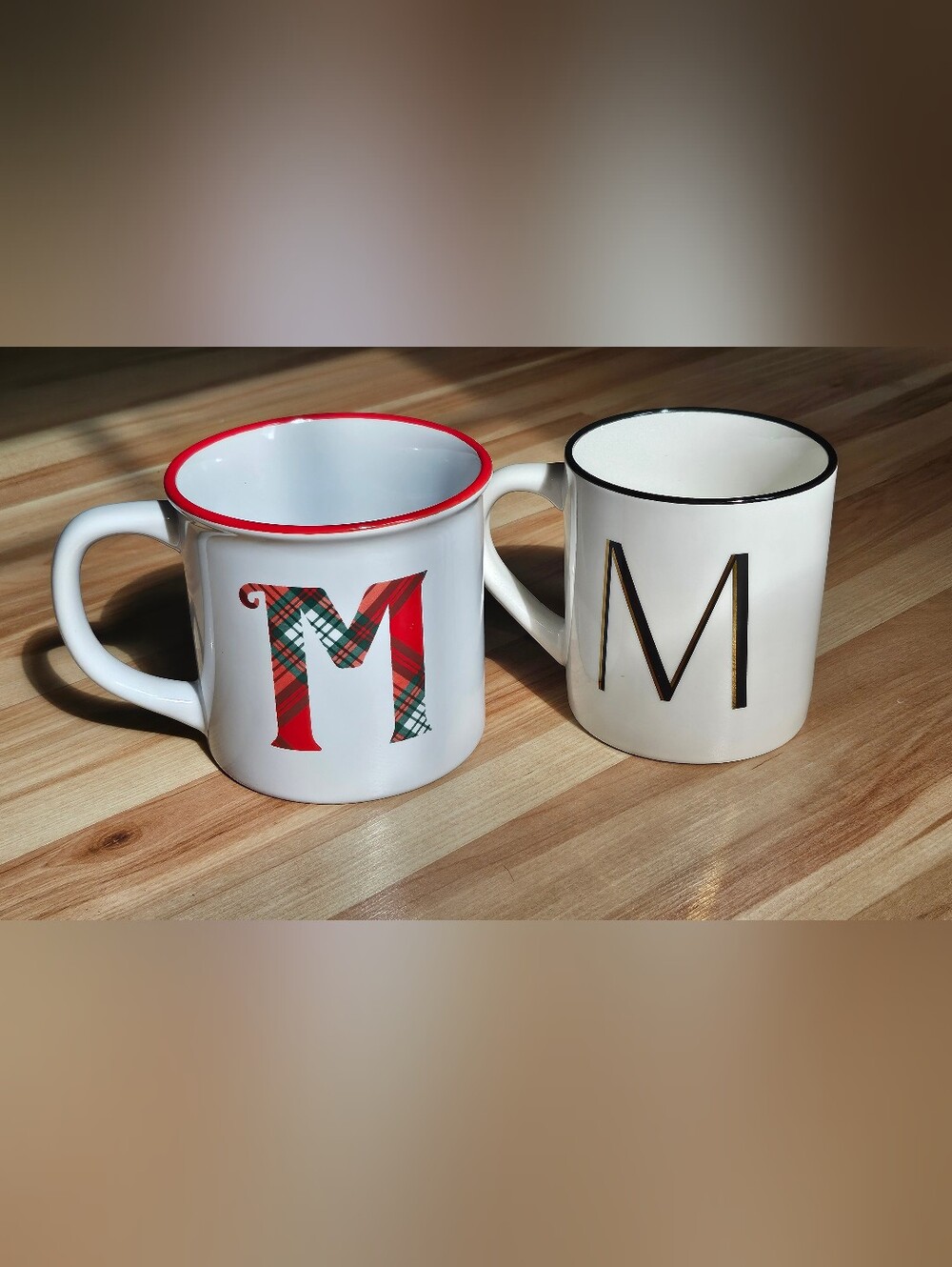 Set Of 2 - "M" Letter Mugs